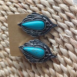 Metal vintage turquoise earrings